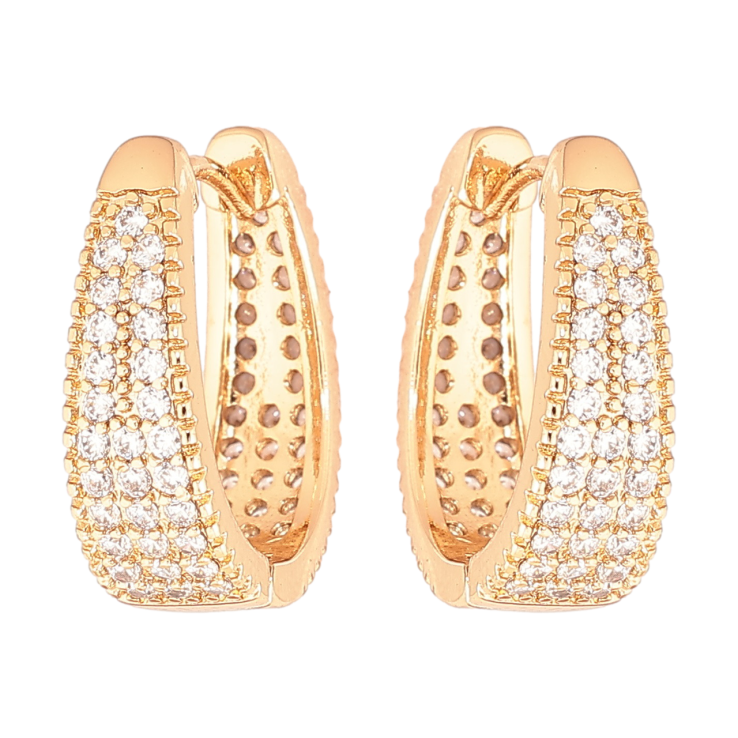 Серьги Xuping Позолота 18K колечки Инкрустация кристаллами фото №10