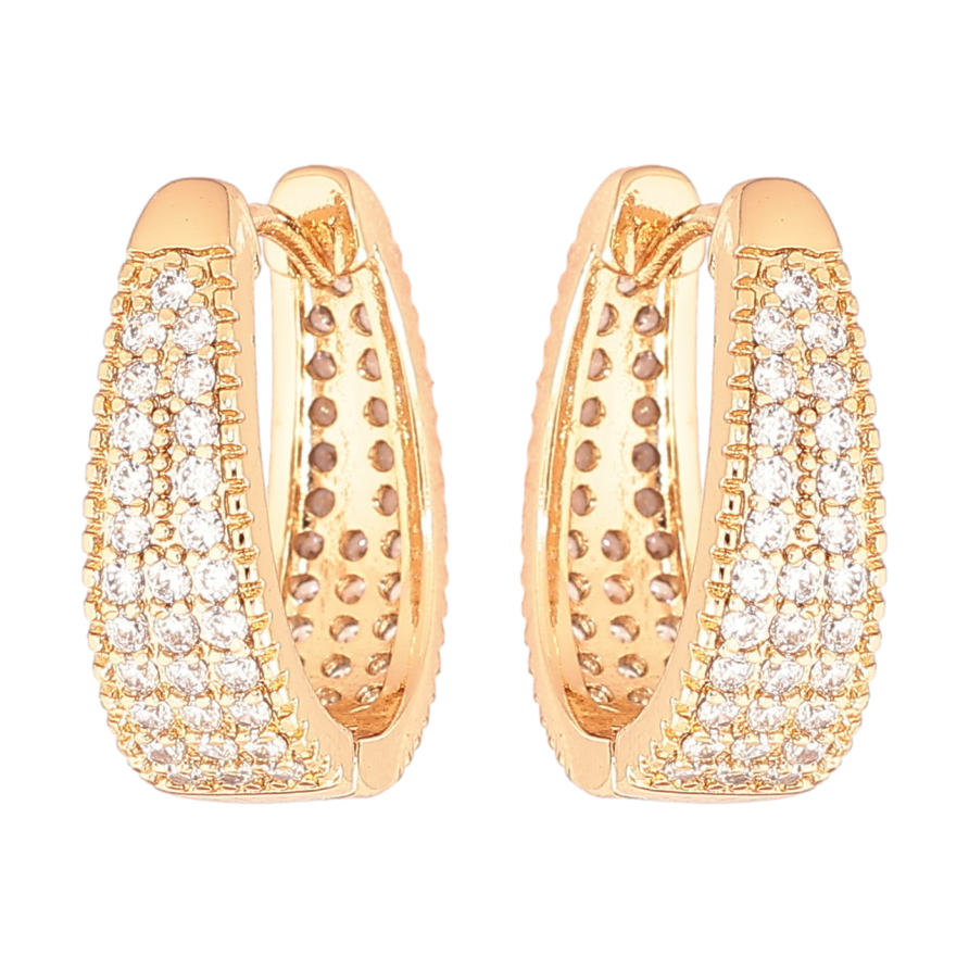 Серьги Xuping Позолота 18K колечки Инкрустация кристаллами фото №1