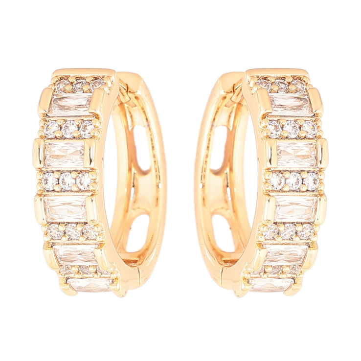 Серьги Xuping Позолота 18K колечки Инкрустация кристаллами фото №13