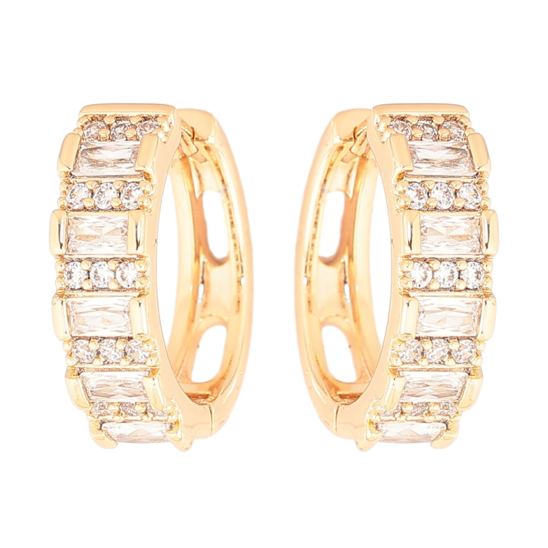 Сережки Xuping Позолота 18K колечка «Інкрустація кристалами» фото №1