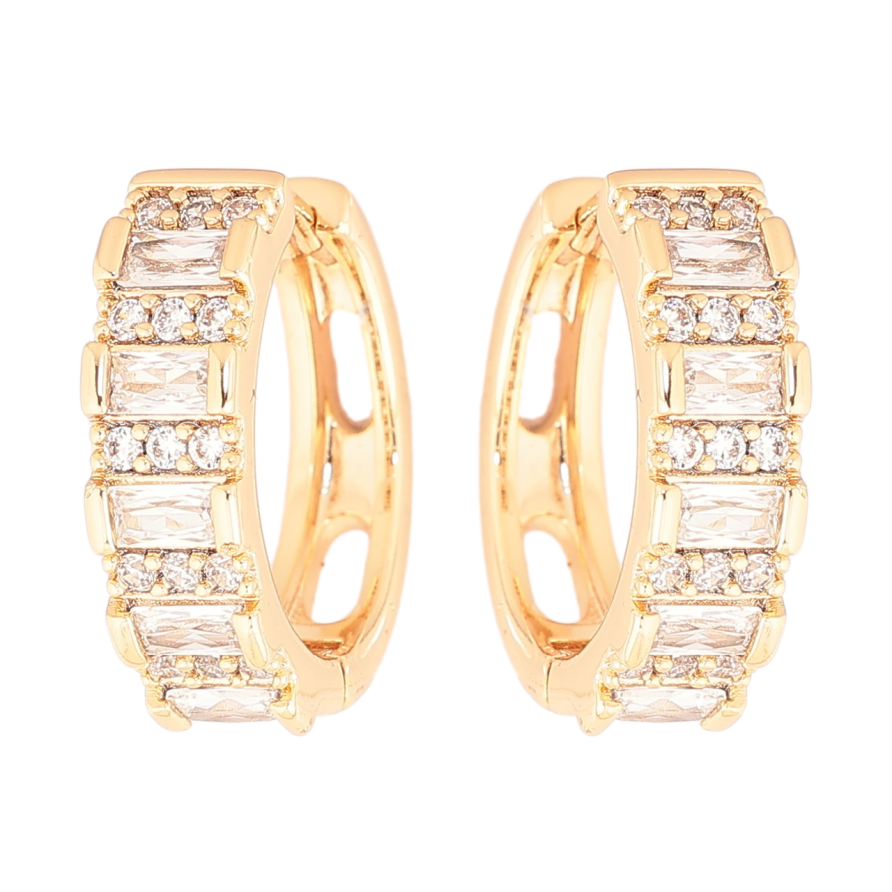 Серьги Xuping Позолота 18K колечки Инкрустация кристаллами фото №1