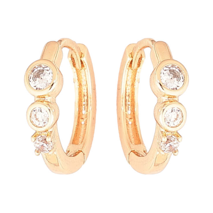 Сережки Xuping Позолота 18K колечка «Візерунок з кристалами» фото №7