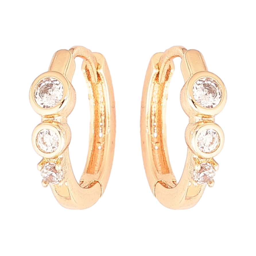 Сережки Xuping Позолота 18K колечка «Візерунок з кристалами» фото №1