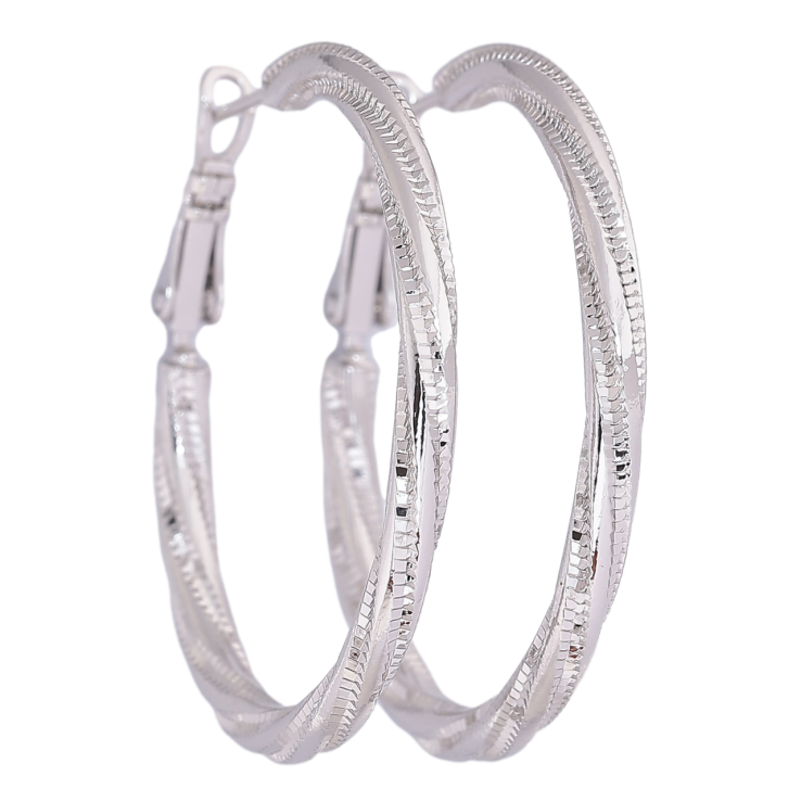 Серьги Xuping Родий кольца (конго) Декоративный узор ø 4см фото №21