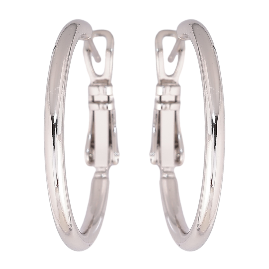 Серьги Xuping Родий кольца (конго) Классика ø 2.5см фото №1