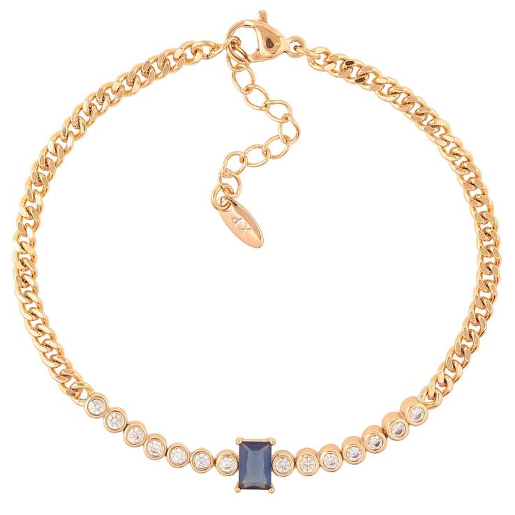 Браслет Xuping Позолота 18K Цепочка с кристальной дорожкой длина с доп.цепочкой 17.5-20.5см х 3мм фото №18