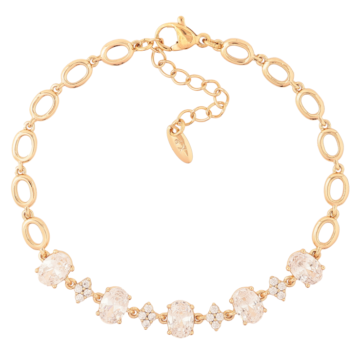 Браслет Xuping Позолота 18K Овальные звенья с кристаллами длина с доп.цепочкой 17.5-20.5см х 5-7мм фото №22