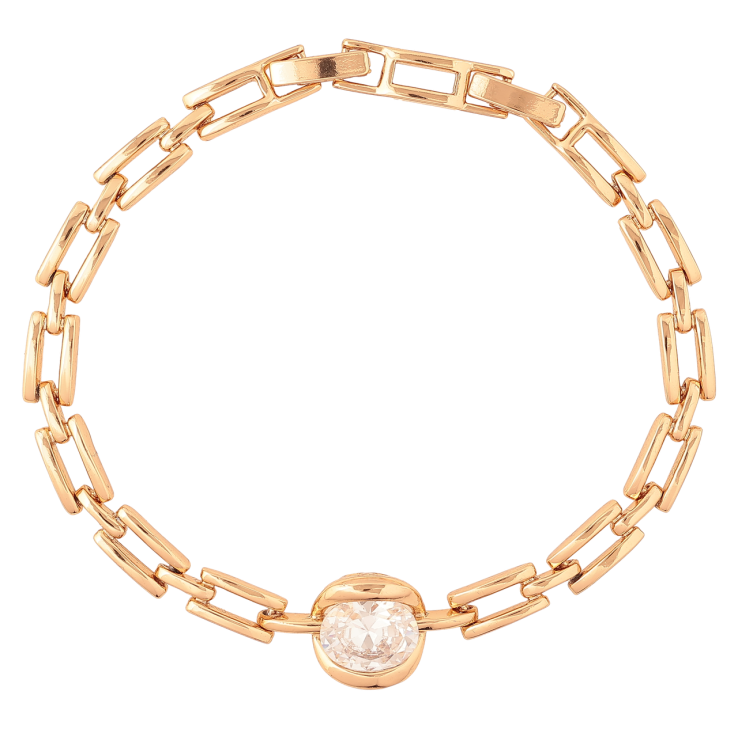 Браслет Xuping Позолота 18K Узор с вставкой кристалл длина с доп.замком 17.5,19.5см х 5-11мм фото №6