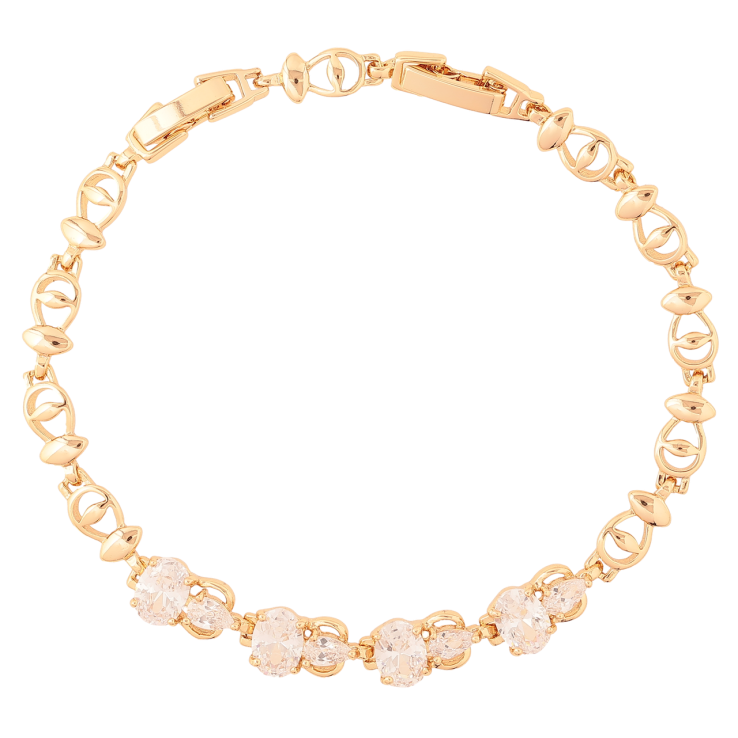 Браслет Xuping Позолота 18K Декоративный узор с кристаллами длина с доп.замком 17.5,19.5см х 5-7мм фото №16