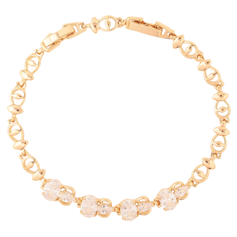 Браслет Xuping Позолота 18K «Декоративний візерунок з кристалами» довжина з доп.замком 17.5,19.5см х 5-7мм фото №1