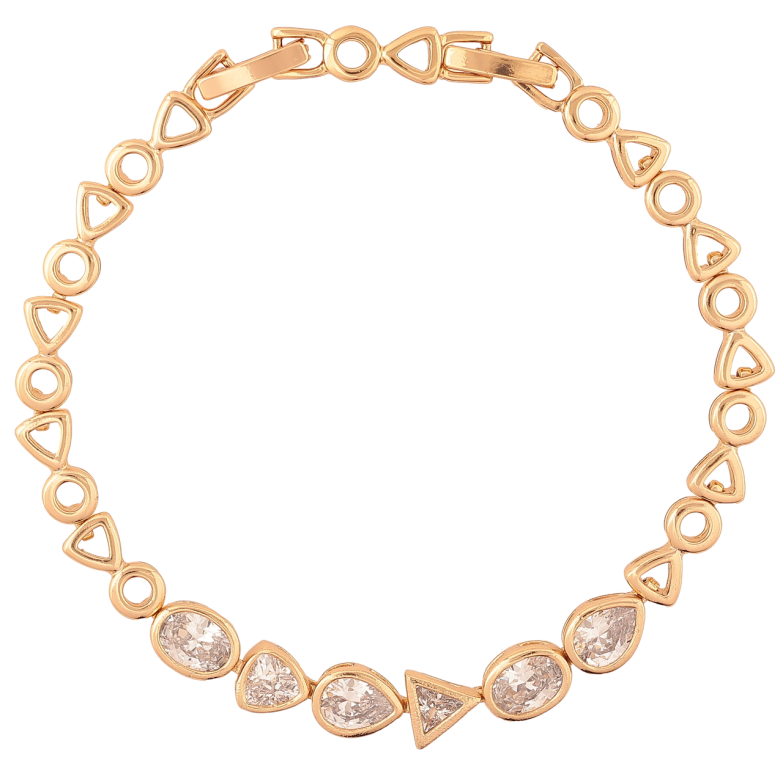 Браслет Xuping Позолота 18K Узор с кристаллами длина с доп.замком 17,19см х 5-7мм фото №1