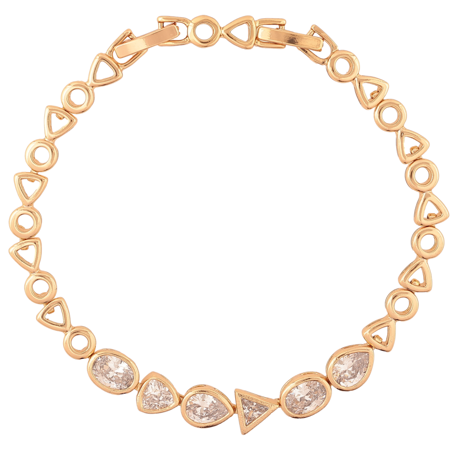 Браслет Xuping Позолота 18K Узор с кристаллами длина с доп.замком 17,19см х 5-7мм фото №1