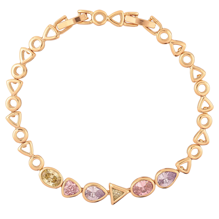 Браслет Xuping Позолота 18K Узор с разноцветными кристаллами длина с доп.замком 17,19см х 5-7мм фото №15