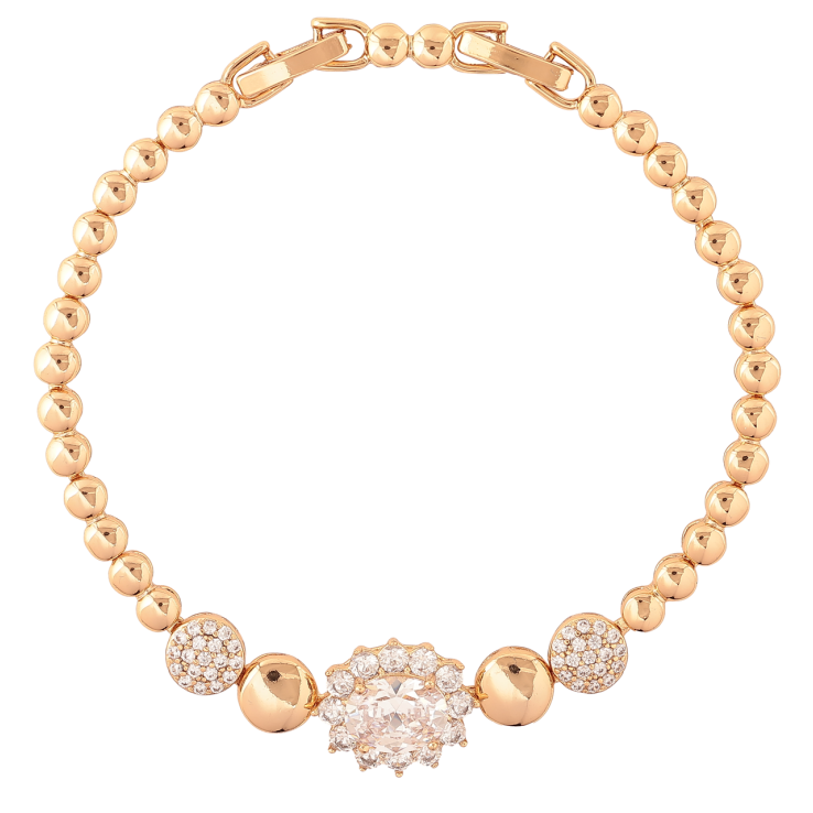 Браслет Xuping Позолота 18K Декоративный узор с кристаллами длина с доп.замком 17,19см х 4-12мм фото №25