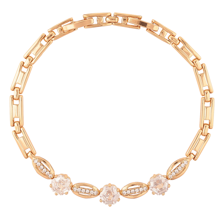 Браслет Xuping Позолота 18K Узор с кристаллами длина с доп.замком 17,19см х 4-6мм фото №1