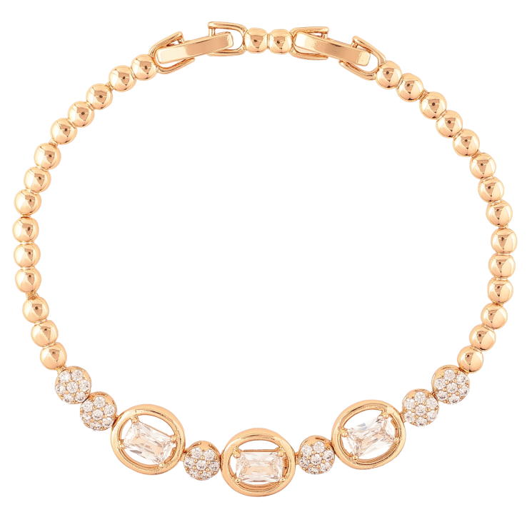 Браслет Xuping Позолота 18K Узор с кристаллами длина с доп.замком 17,19см х 3-9мм фото №17