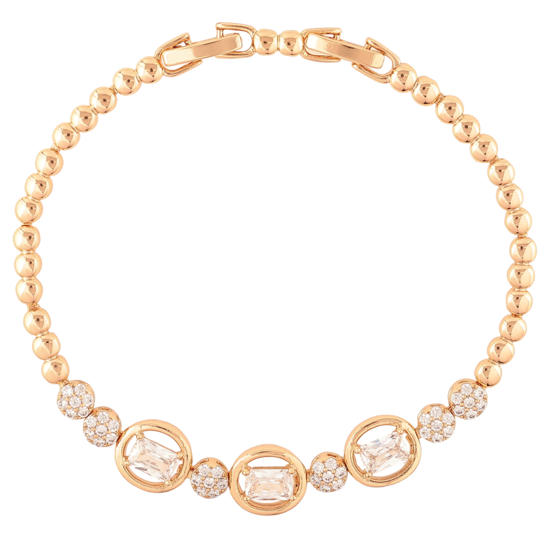 Браслет Xuping Позолота 18K Узор с кристаллами длина с доп.замком 17,19см х 3-9мм фото №1