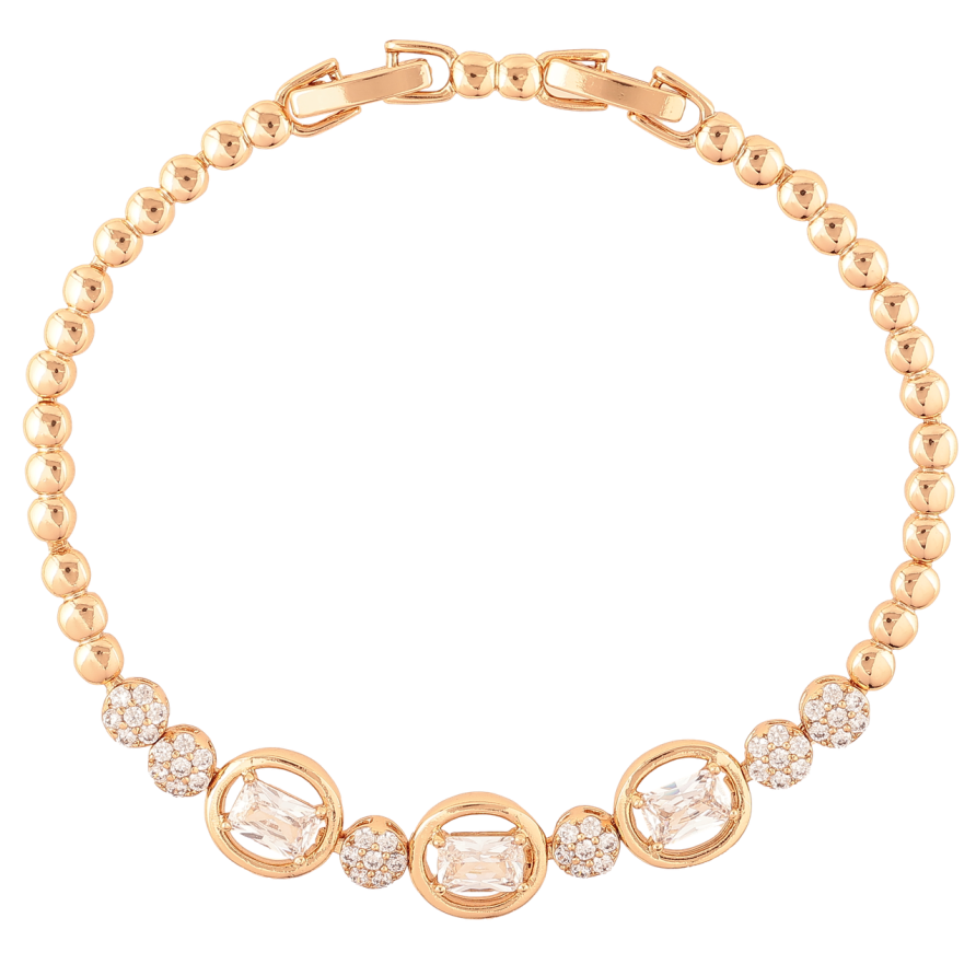 Браслет Xuping Позолота 18K Узор с кристаллами длина с доп.замком 17,19см х 3-9мм фото №1