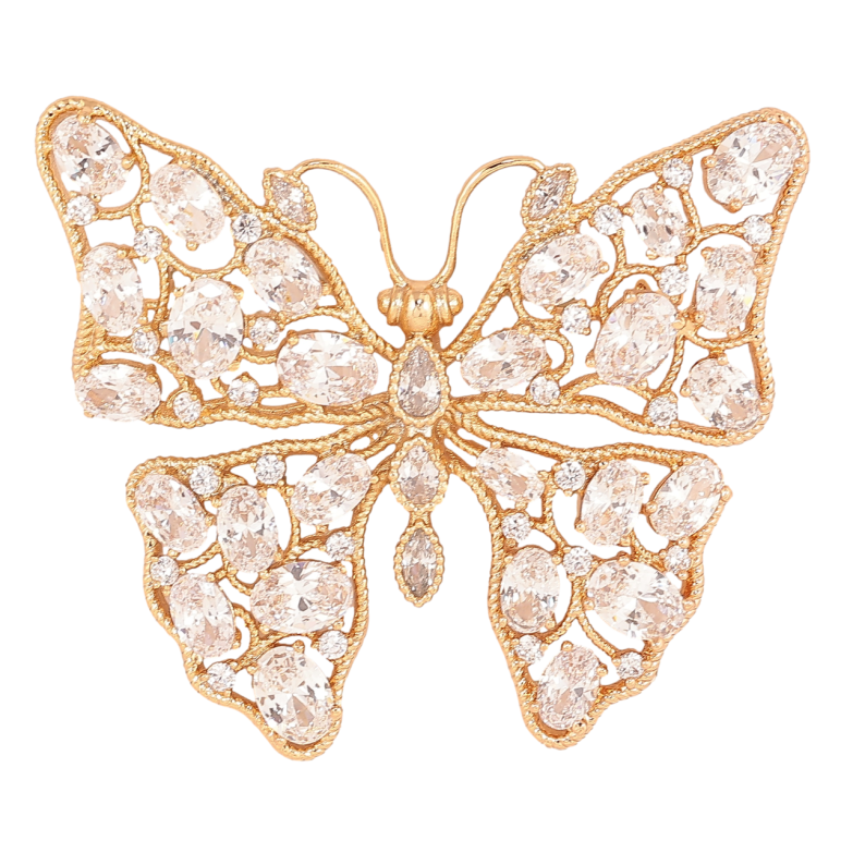 Брошка Xuping Позолота 18K «Метелик з інкрустацією кристалами» фото №1 Брошка Xuping Позолота 18K «Метелик з інкрустацією кристалами» фото №1