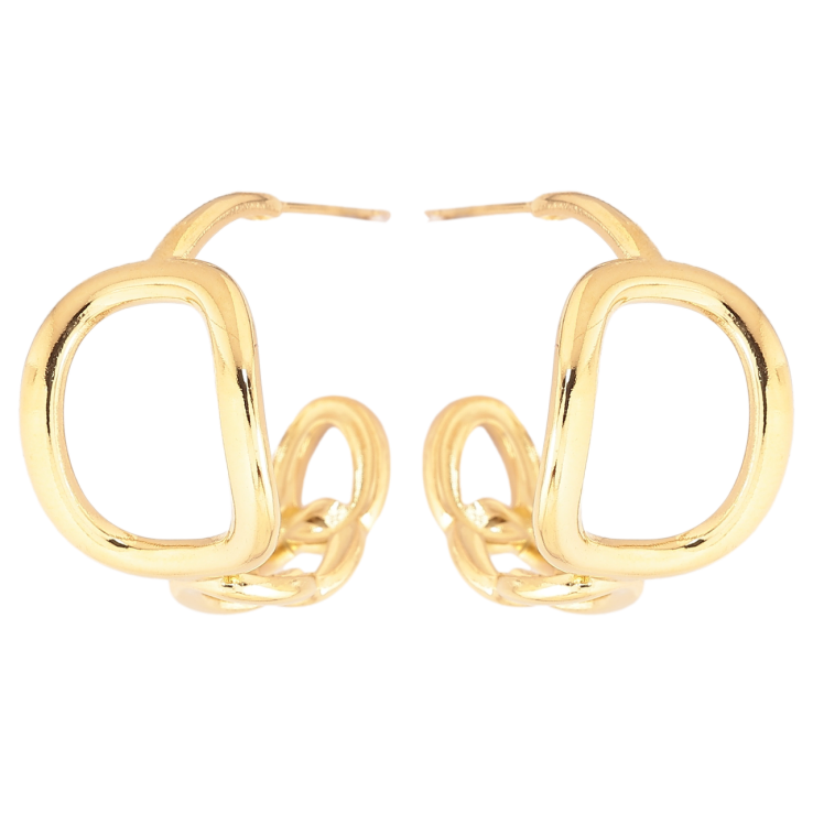 Сережки Xuping TTM Stainless Steel колір 14К пусети «Декоративні дуги» фото №5