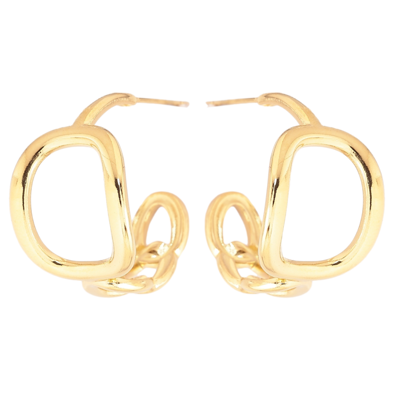 Сережки Xuping TTM Stainless Steel колір 14К пусети «Декоративні дуги» фото №1