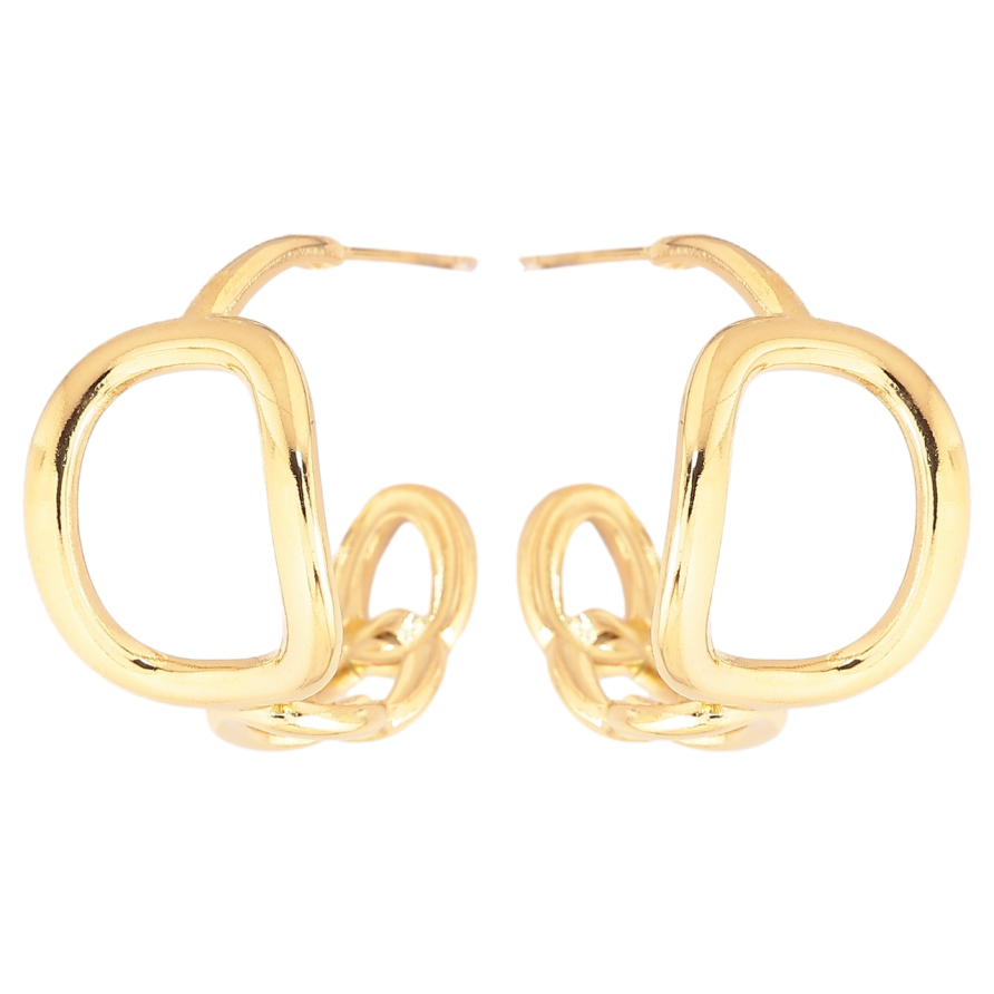 Сережки Xuping TTM Stainless Steel колір 14К пусети «Декоративні дуги» фото №1