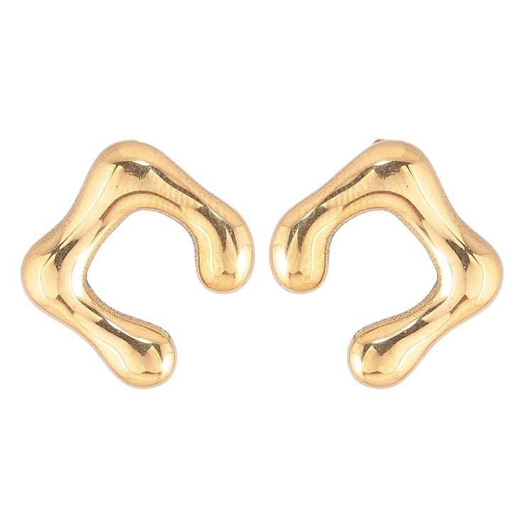 Сережки Xuping TTM Stainless Steel колір 14К пусети «Декоративний візерунок» фото №13