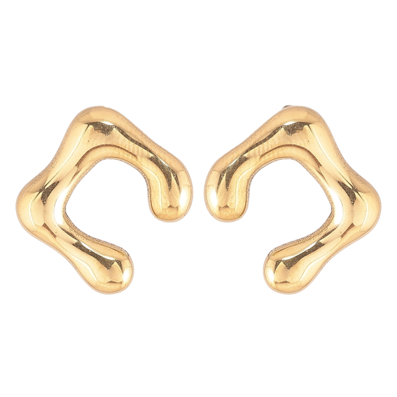 Серьги Xuping TTM Stainless Steel цвет 14К пусеты Декоративный узор фото №1