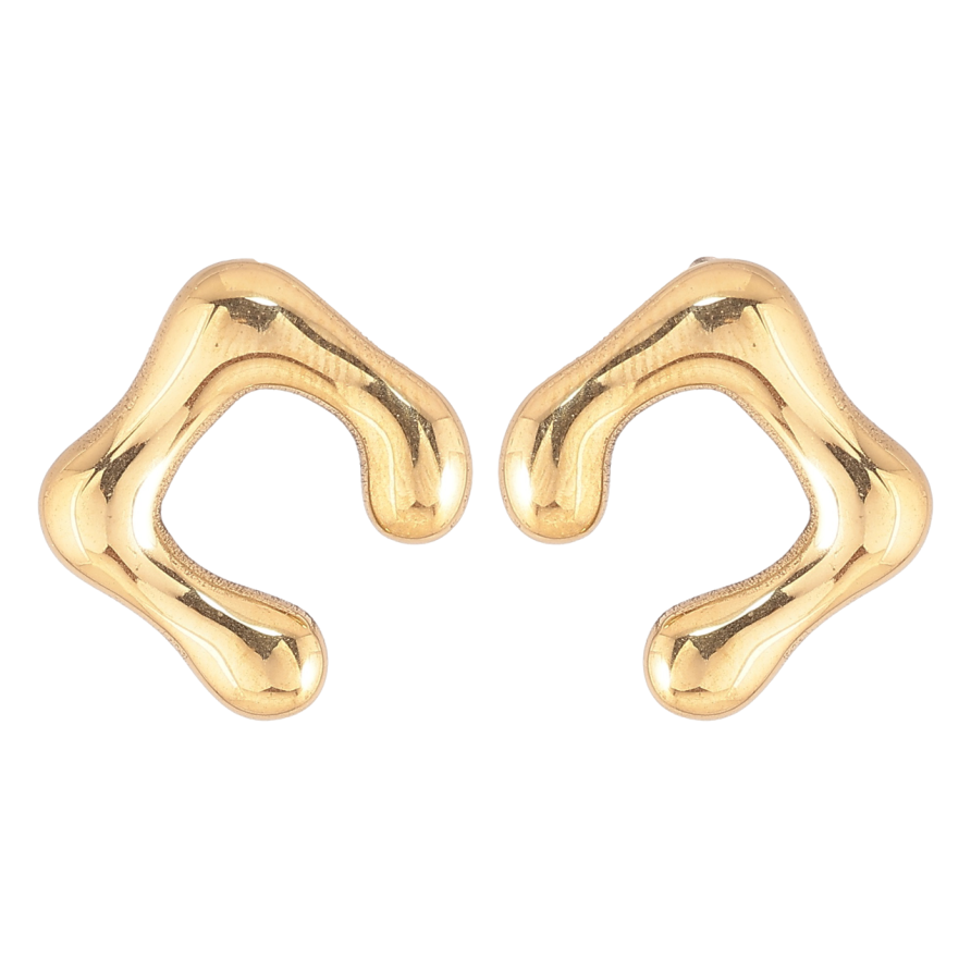 Сережки Xuping TTM Stainless Steel колір 14К пусети «Декоративний візерунок» фото №1