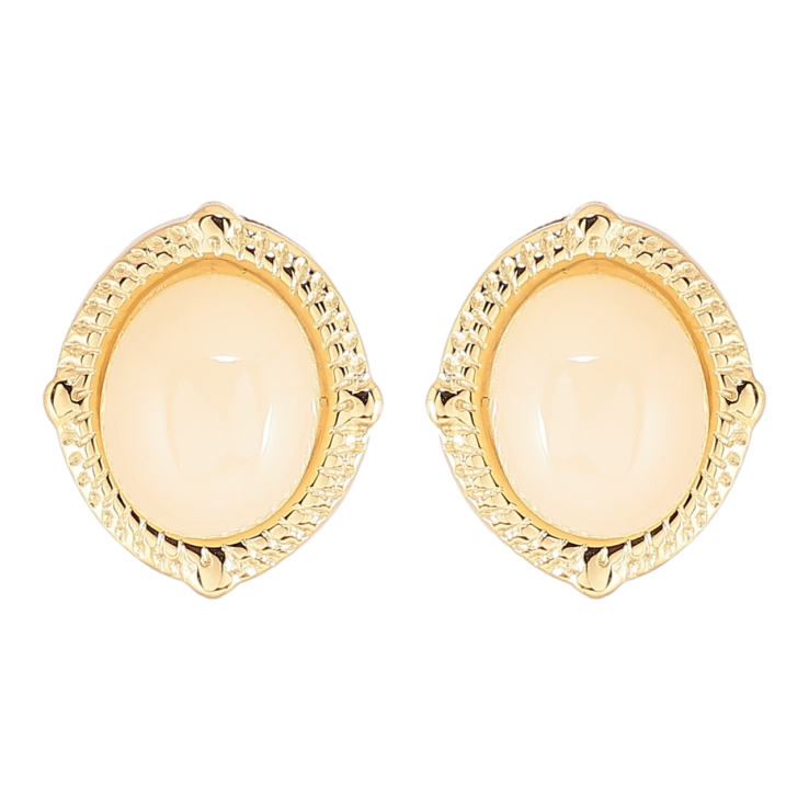 Сережки Xuping TTM Stainless Steel колір 14К пусети «Декоративні овали» фото №4