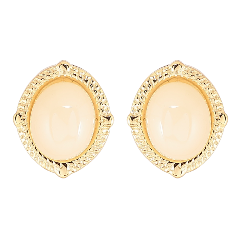 Сережки Xuping TTM Stainless Steel колір 14К пусети «Декоративні овали» фото №1