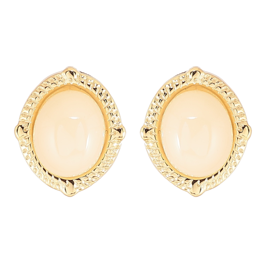 Сережки Xuping TTM Stainless Steel колір 14К пусети «Декоративні овали» фото №1