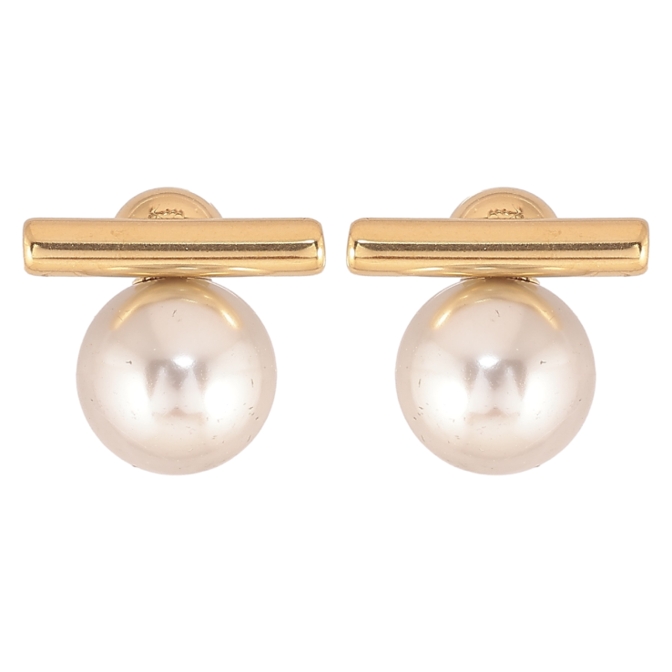 Сережки Xuping TTM Stainless Steel колір 14К пусети «Сірі перлини» фото №18