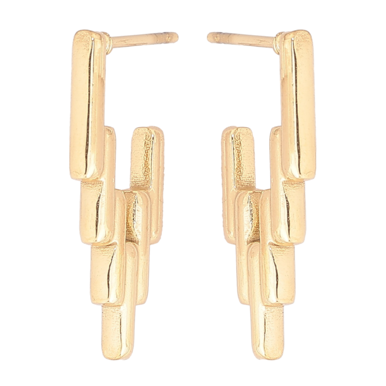 Сережки Xuping TTM Stainless Steel колір 14К пусети «Декоративний візерунок» фото №1