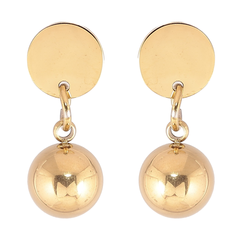 Сережки Xuping TTM Stainless Steel колір 14К пусети «Підвіски з кульками» фото №1