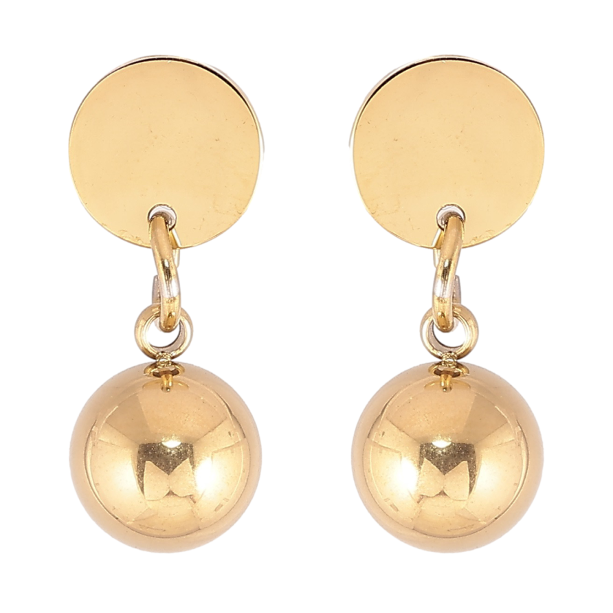 Сережки Xuping TTM Stainless Steel колір 14К пусети «Підвіски з кульками» фото №1