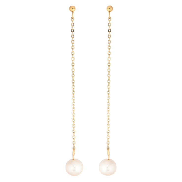 Сережки Xuping TTM Stainless Steel колір 14К пусети «Перлинні підвіски» ø 8мм фото №19