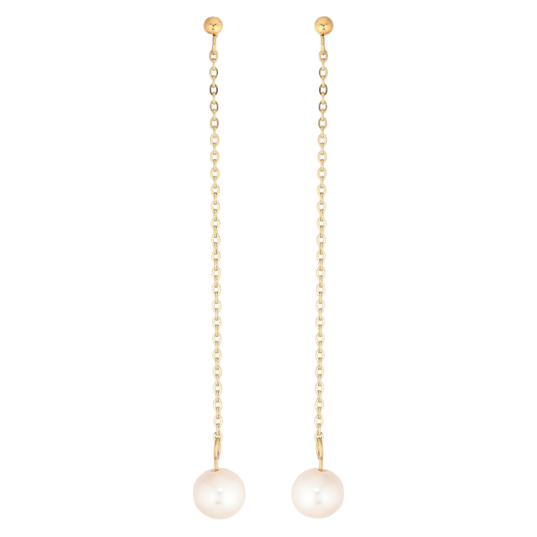 Сережки Xuping TTM Stainless Steel колір 14К пусети «Перлинні підвіски» ø 8мм фото №14