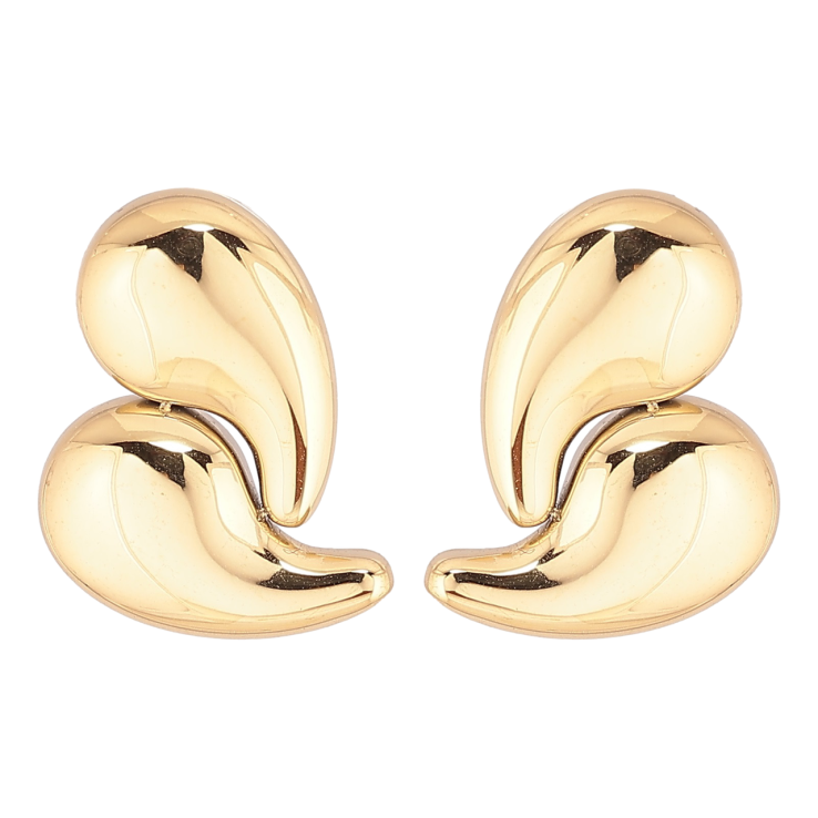 Сережки Xuping TTM Stainless Steel колір 14К пусети «Декоративний візерунок» фото №12