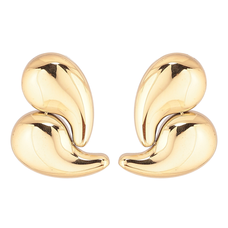 Серьги Xuping TTM Stainless Steel цвет 14К пусеты Декоративный узор фото №3