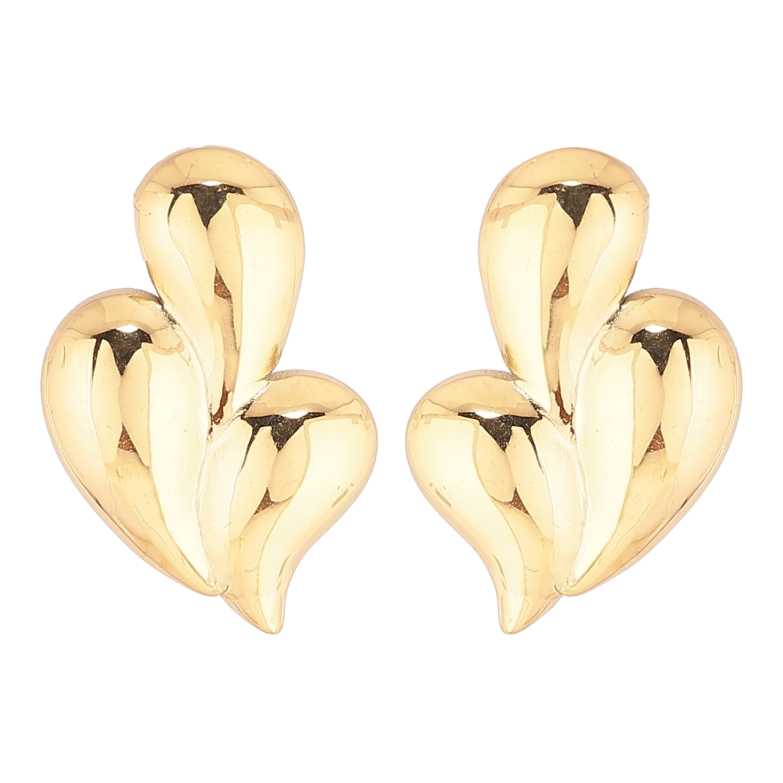 Сережки Xuping TTM Stainless Steel колір 14К пусети «Декоративний візерунок» фото №1