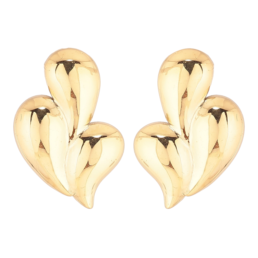 Сережки Xuping TTM Stainless Steel колір 14К пусети «Декоративний візерунок» фото №1