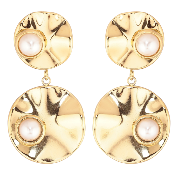 Сережки Xuping TTM Stainless Steel колір 14К пусети «Декоративні підвіски з перлинами» фото №25