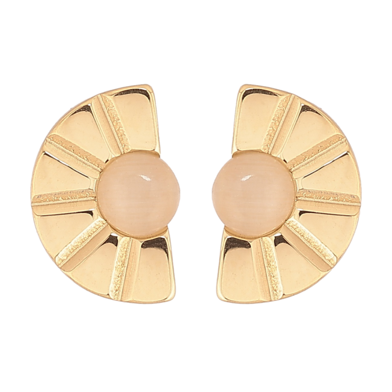 Сережки Xuping TTM Stainless Steel колір 14К пусети «Декоративний візерунок» фото №1