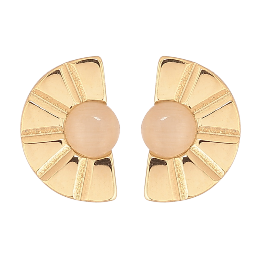 Сережки Xuping TTM Stainless Steel колір 14К пусети «Декоративний візерунок» фото №1