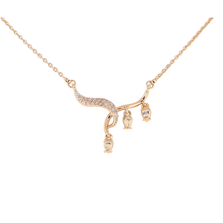 Підвіска на ланцюжку Xuping Позолота 18K «Квіткова гілочка» довжина 43-46см х 1мм фото №12