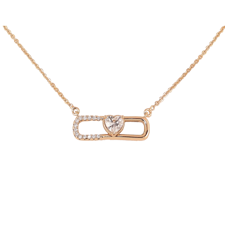 Підвіска на ланцюжку Xuping Позолота 18K «Візерунок з кришталевим сердечком» довжина 43-46см х 1.5мм фото №1