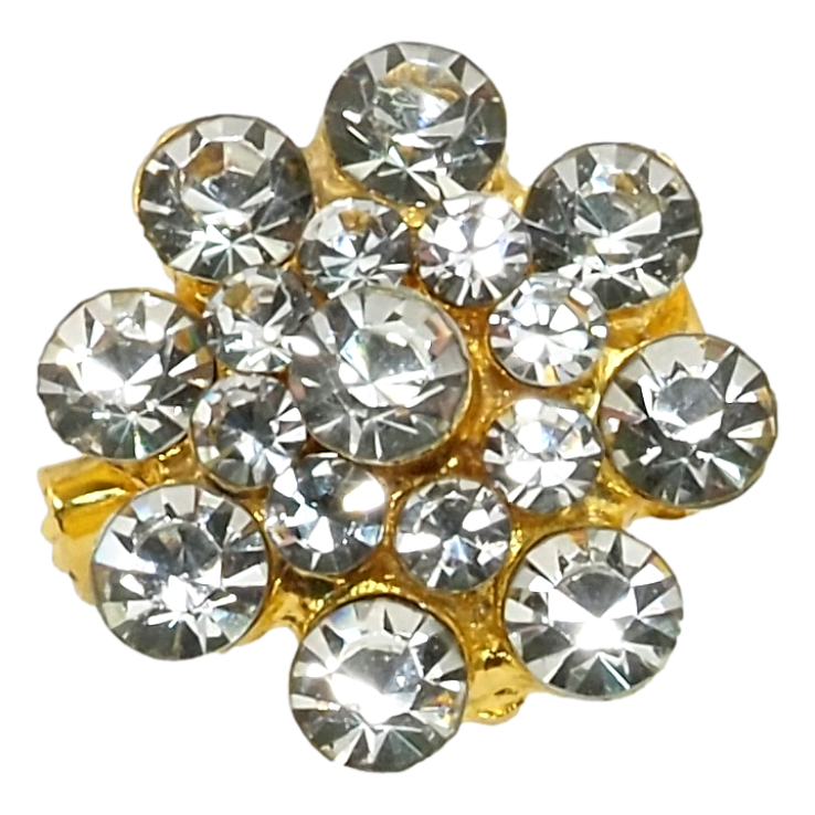 Брошка Квітка з білими стразами фото №18