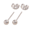 Серьги Xuping TTM Stainless Steel цвет Родий пусеты Декоративные подвески с шариками ø 4мм, 2 в 1 фото №3
