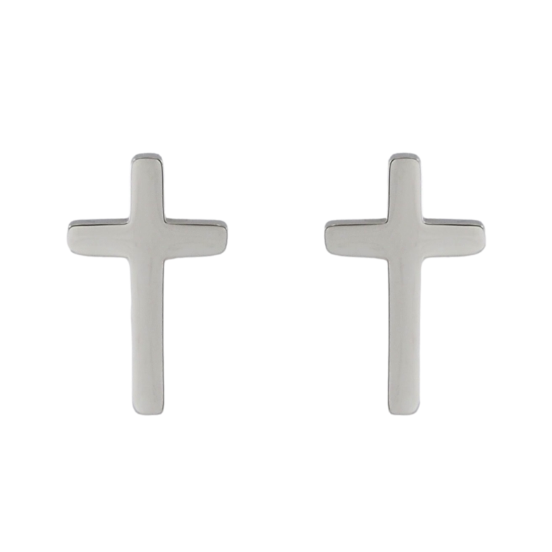 Серьги Xuping TTM Stainless Steel цвет Родий пусеты Крестики фото №1